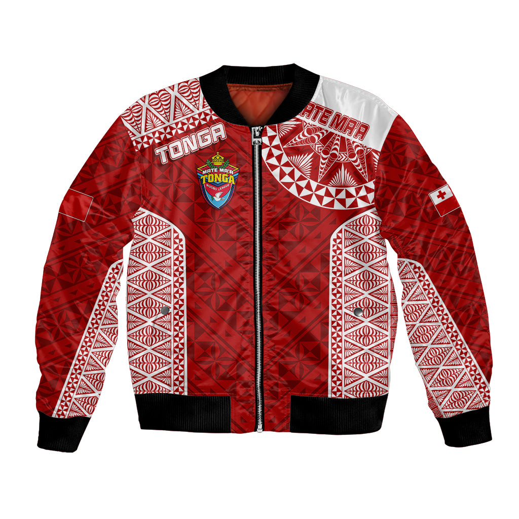 Personalised Tonga Rugby Bomber Jacket Mate Ma'a Tonga Champions LT7 Unisex Red - Polynesian Pride