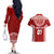 Personalised Tonga Rugby Couples Matching Off The Shoulder Long Sleeve Dress and Hawaiian Shirt Mate Ma'a Tonga Champions LT7 - Polynesian Pride