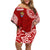 Personalised Tonga Rugby Off Shoulder Short Dress Mate Ma'a Tonga Champions LT7 Women Red - Polynesian Pride