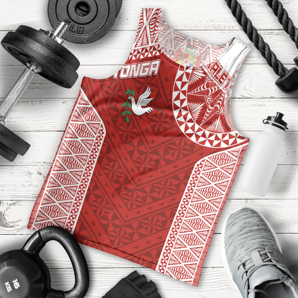 Personalised Tonga Rugby Men Tank Top Ikale Tahi Champions World Cup 2023 LT7 Red - Polynesian Pride