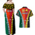 Personalised Papua New Guinea Mix Penama Couples Matching Off Shoulder Maxi Dress and Hawaiian Shirt Tribal Patterns Half-Half Style LT7 - Polynesian Pride