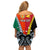 Personalised Papua New Guinea Mix Penama Family Matching Off Shoulder Short Dress and Hawaiian Shirt Tribal Patterns Half-Half Style LT7 - Polynesian Pride