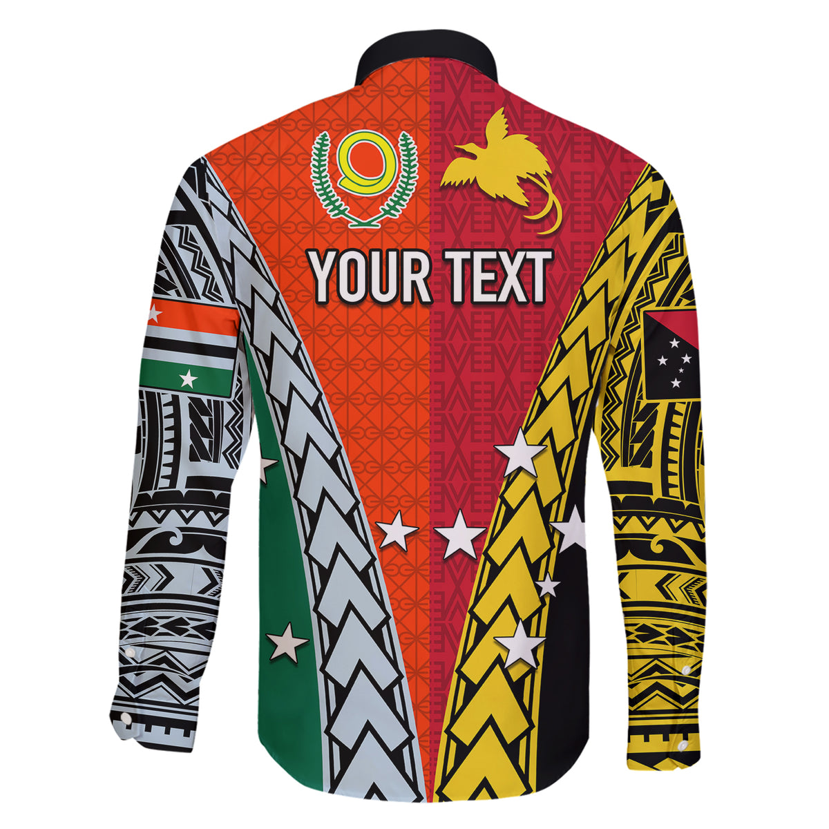 Personalised Papua New Guinea Mix Penama Family Matching Short Sleeve Bodycon Dress and Hawaiian Shirt Tribal Patterns Half-Half Style LT7 - Polynesian Pride