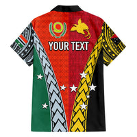 Personalised Papua New Guinea Mix Penama Hawaiian Shirt Tribal Patterns Half-Half Style LT7 - Polynesian Pride