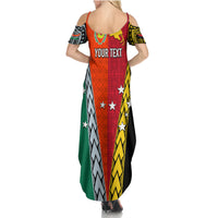 Personalised Papua New Guinea Mix Penama Summer Maxi Dress Tribal Patterns Half-Half Style LT7 - Polynesian Pride