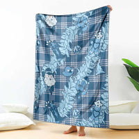 Blue Palaka Hawaii Cowboy Christmas Blanket Paniolo Mix Maile Lei - Polynesian Pride