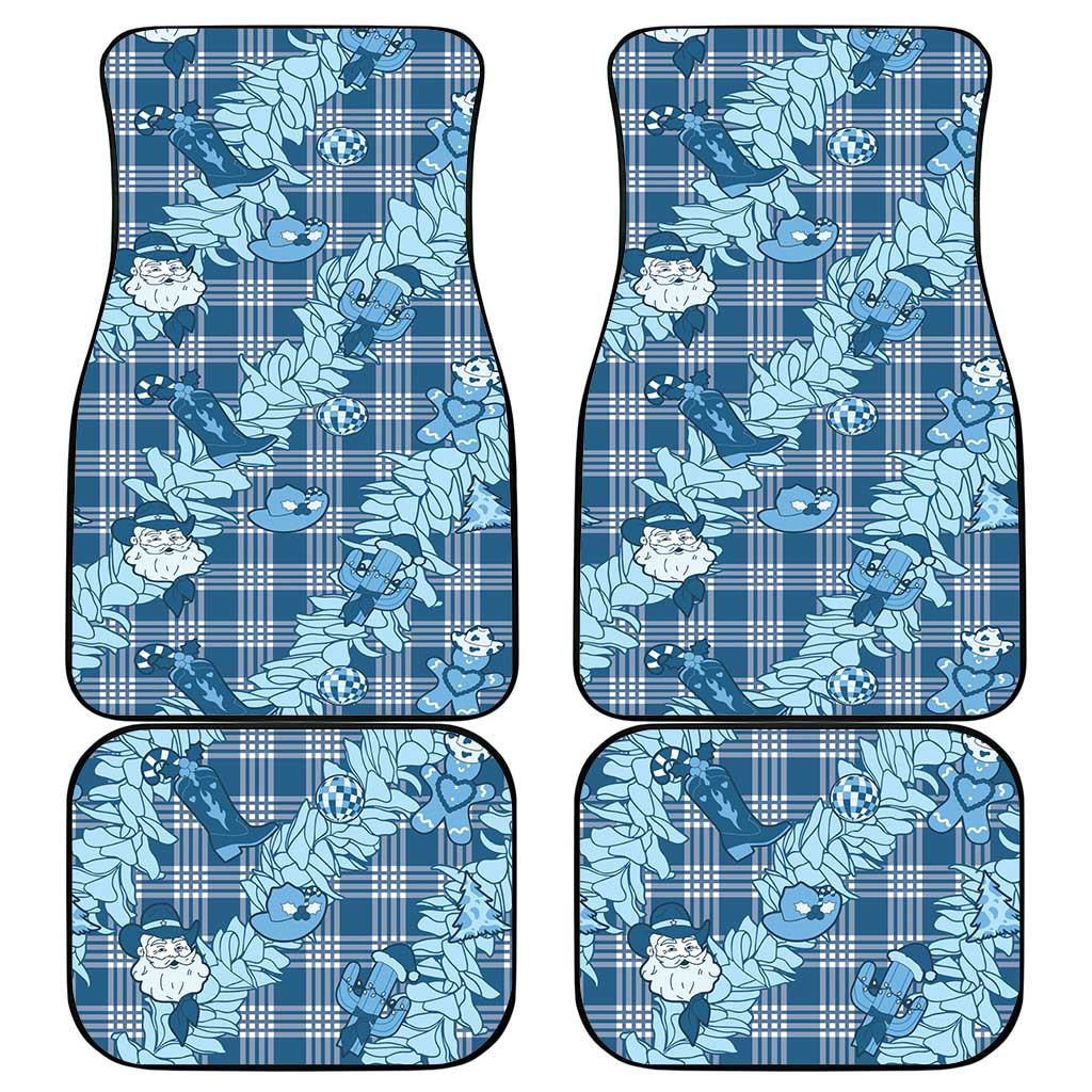 Blue Palaka Hawaii Cowboy Christmas Car Mats Paniolo Mix Maile Lei - Polynesian Pride