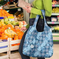 Blue Palaka Hawaii Cowboy Christmas Grocery Bag Paniolo Mix Maile Lei - Polynesian Pride