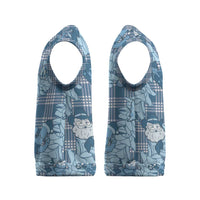 Blue Palaka Hawaii Cowboy Christmas Knitted V-Neck Vest Paniolo Mix Maile Lei - Polynesian Pride