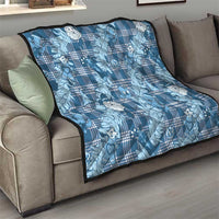 Blue Palaka Hawaii Cowboy Christmas Quilt Paniolo Mix Maile Lei - Polynesian Pride