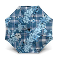 Blue Palaka Hawaii Cowboy Christmas Umbrella Paniolo Mix Maile Lei - Polynesian Pride