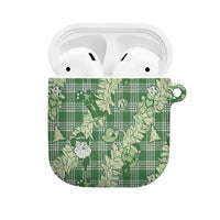 Green Palaka Hawaii Cowboy Christmas AirPods Case Paniolo Mix Maile Lei - Polynesian Pride