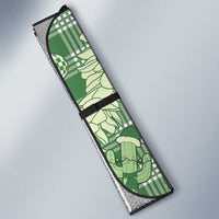 Green Palaka Hawaii Cowboy Christmas Auto Sun Shade Paniolo Mix Maile Lei - Polynesian Pride