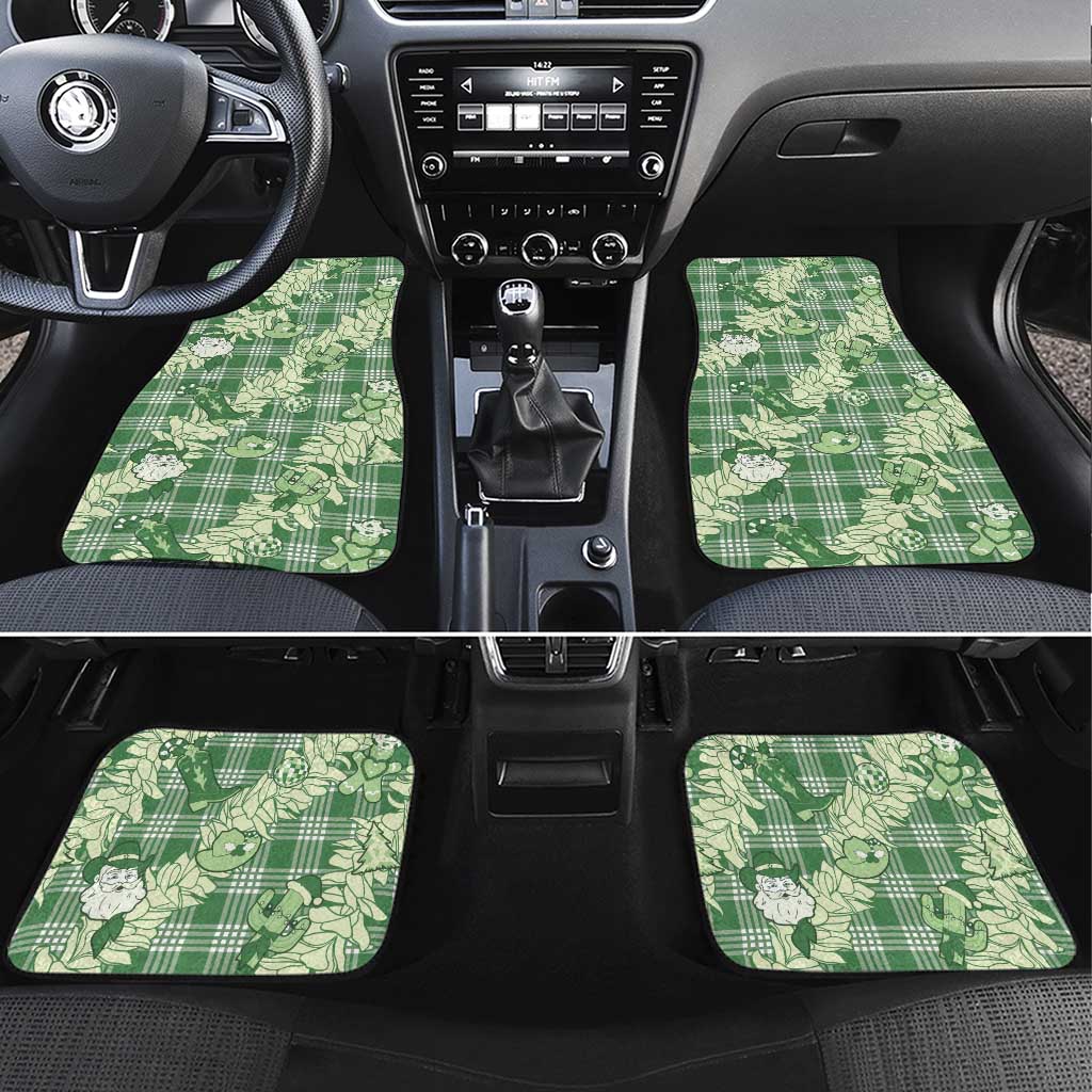 Green Palaka Hawaii Cowboy Christmas Car Mats Paniolo Mix Maile Lei - Polynesian Pride