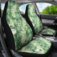 Green Palaka Hawaii Cowboy Christmas Car Seat Cover Paniolo Mix Maile Lei - Polynesian Pride