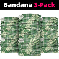 Green Palaka Hawaii Cowboy Christmas Neck Gaiter Paniolo Mix Maile Lei - Polynesian Pride