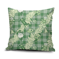Green Palaka Hawaii Cowboy Christmas Pillow Cover Paniolo Mix Maile Lei - Polynesian Pride