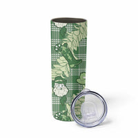 Green Palaka Hawaii Cowboy Christmas Skinny Tumbler Paniolo Mix Maile Lei - Polynesian Pride