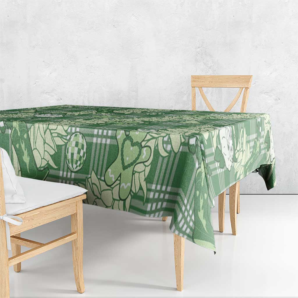 Green Palaka Hawaii Cowboy Christmas Tablecloth Paniolo Mix Maile Lei LT7 - Polynesian Pride