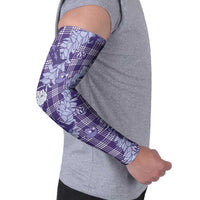 Purple Palaka Hawaii Cowboy Christmas Arm Sleeves Paniolo Mix Maile Lei - Polynesian Pride