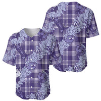 Purple Palaka Hawaii Cowboy Christmas Baseball Jersey Paniolo Mix Maile Lei - Polynesian Pride