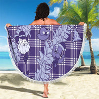 Purple Palaka Hawaii Cowboy Christmas Beach Blanket Paniolo Mix Maile Lei LT7 - Polynesian Pride