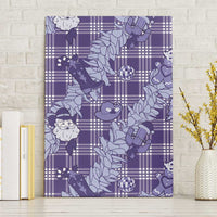 Purple Palaka Hawaii Cowboy Christmas Canvas Wall Art Paniolo Mix Maile Lei - Polynesian Pride