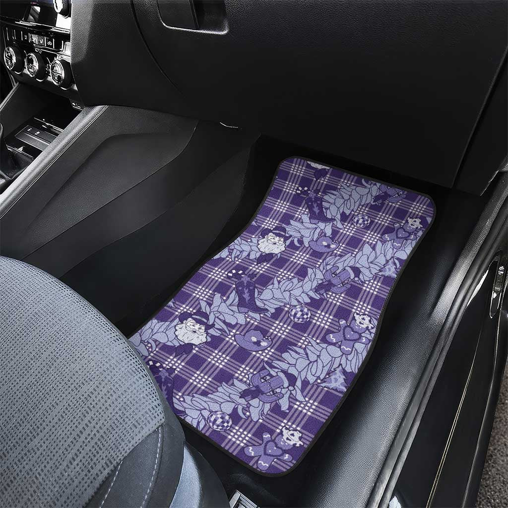 Purple Palaka Hawaii Cowboy Christmas Car Mats Paniolo Mix Maile Lei - Polynesian Pride