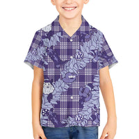Purple Palaka Hawaii Cowboy Christmas Hawaiian Shirt Paniolo Mix Maile Lei - Polynesian Pride