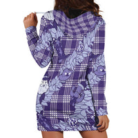 Purple Palaka Hawaii Cowboy Christmas Hoodie Dress Paniolo Mix Maile Lei - Polynesian Pride