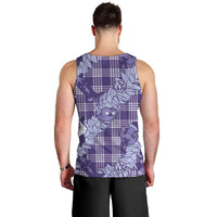 Purple Palaka Hawaii Cowboy Christmas Men Tank Top Paniolo Mix Maile Lei - Polynesian Pride