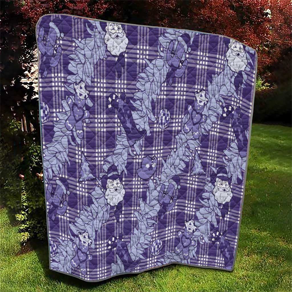 Purple Palaka Hawaii Cowboy Christmas Quilt Paniolo Mix Maile Lei - Polynesian Pride