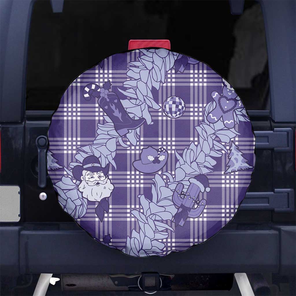 Purple Palaka Hawaii Cowboy Christmas Spare Tire Cover Paniolo Mix Maile Lei - Polynesian Pride