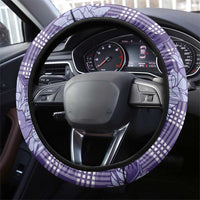 Purple Palaka Hawaii Cowboy Christmas Steering Wheel Cover Paniolo Mix Maile Lei - Polynesian Pride