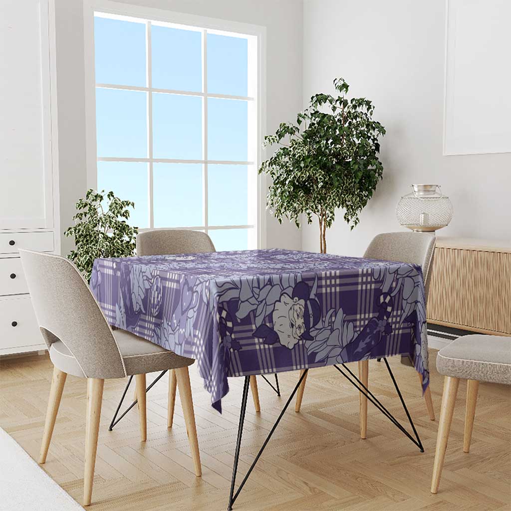 Purple Palaka Hawaii Cowboy Christmas Tablecloth Paniolo Mix Maile Lei - Polynesian Pride
