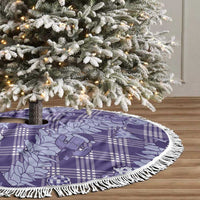 Purple Palaka Hawaii Cowboy Christmas Tree Skirt Paniolo Mix Maile Lei - Polynesian Pride
