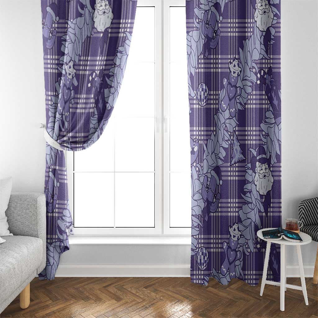 Purple Palaka Hawaii Cowboy Christmas Window Curtain Paniolo Mix Maile Lei - Polynesian Pride