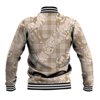 Khaki Palaka Hawaii Cowboy Christmas Baseball Jacket Paniolo Mix Maile Lei - Polynesian Pride
