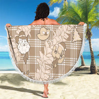Khaki Palaka Hawaii Cowboy Christmas Beach Blanket Paniolo Mix Maile Lei LT7 - Polynesian Pride