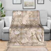 Khaki Palaka Hawaii Cowboy Christmas Blanket Paniolo Mix Maile Lei - Polynesian Pride