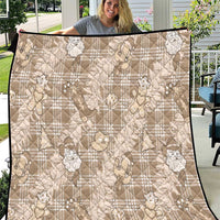 Khaki Palaka Hawaii Cowboy Christmas Quilt Paniolo Mix Maile Lei - Polynesian Pride