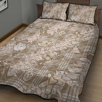 Khaki Palaka Hawaii Cowboy Christmas Quilt Bed Set Paniolo Mix Maile Lei - Polynesian Pride