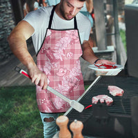 Pink Palaka Hawaii Cowboy Christmas Apron Paniolo Mix Maile Lei - Polynesian Pride