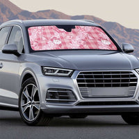 Pink Palaka Hawaii Cowboy Christmas Auto Sun Shade Paniolo Mix Maile Lei - Polynesian Pride