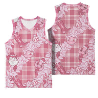 Pink Palaka Hawaii Cowboy Christmas Basketball Jersey Paniolo Mix Maile Lei - Polynesian Pride