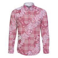 Pink Palaka Hawaii Cowboy Christmas Family Matching Puletasi and Hawaiian Shirt Paniolo Mix Maile Lei - Polynesian Pride