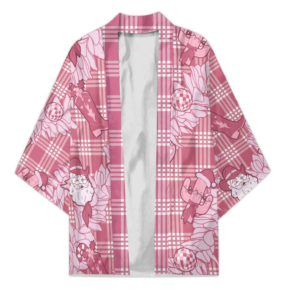 Pink Palaka Hawaii Cowboy Christmas Kimono Paniolo Mix Maile Lei - Polynesian Pride