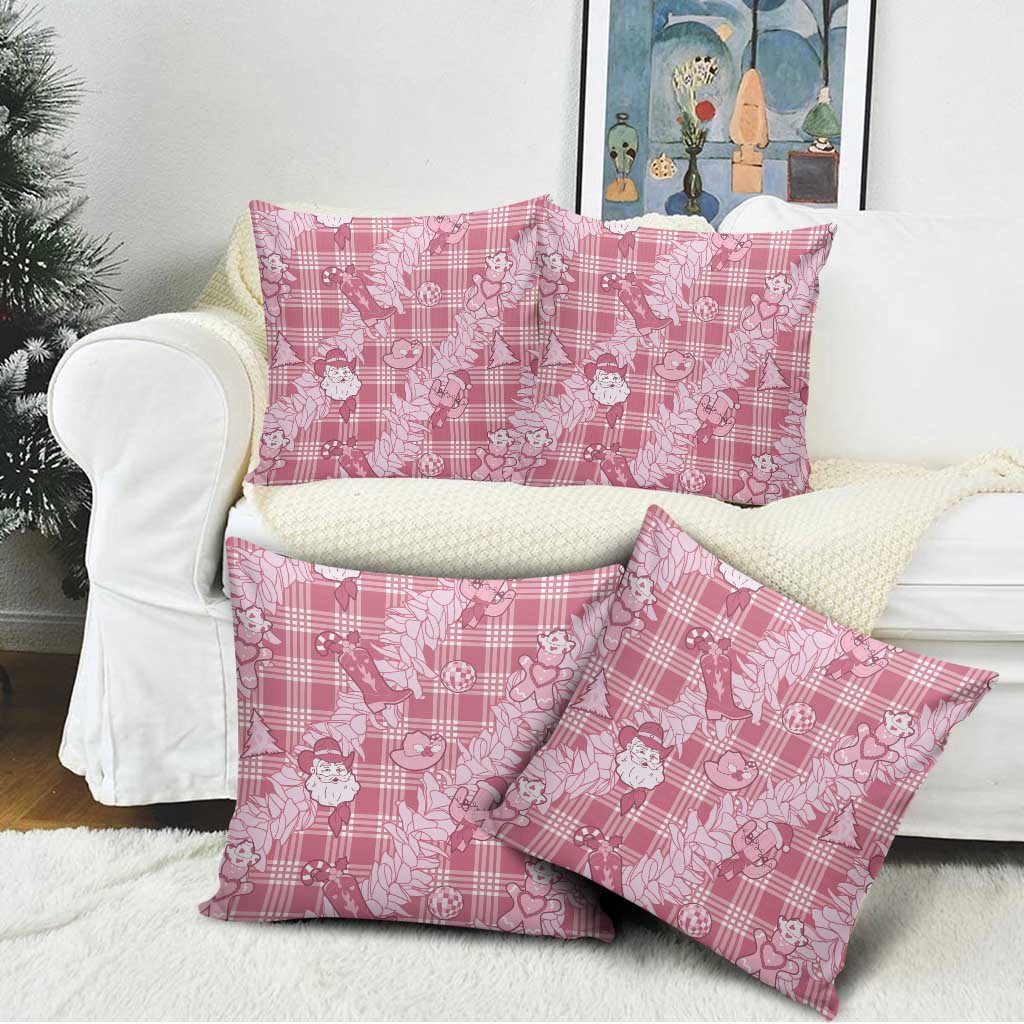 Pink Palaka Hawaii Cowboy Christmas Pillow Cover Paniolo Mix Maile Lei - Polynesian Pride