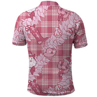 Pink Palaka Hawaii Cowboy Christmas Polo Shirt Paniolo Mix Maile Lei - Polynesian Pride