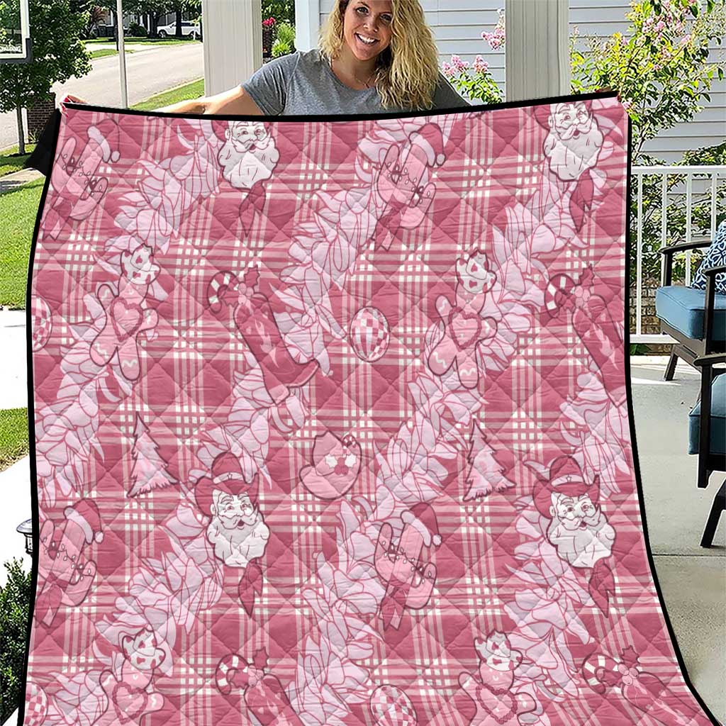 Pink Palaka Hawaii Cowboy Christmas Quilt Paniolo Mix Maile Lei - Polynesian Pride